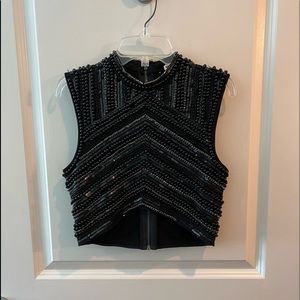 Haute Hippie Beaded Crop Tank